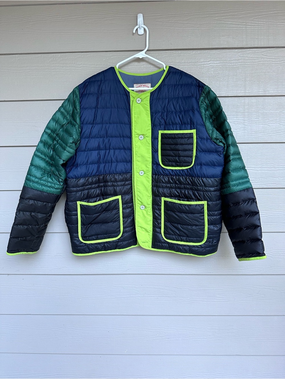 Patagonia Worn Wear ReCrafted Down Puffer Jacket Size L Unisex Multicolor (A49) - Picture 3 of 9